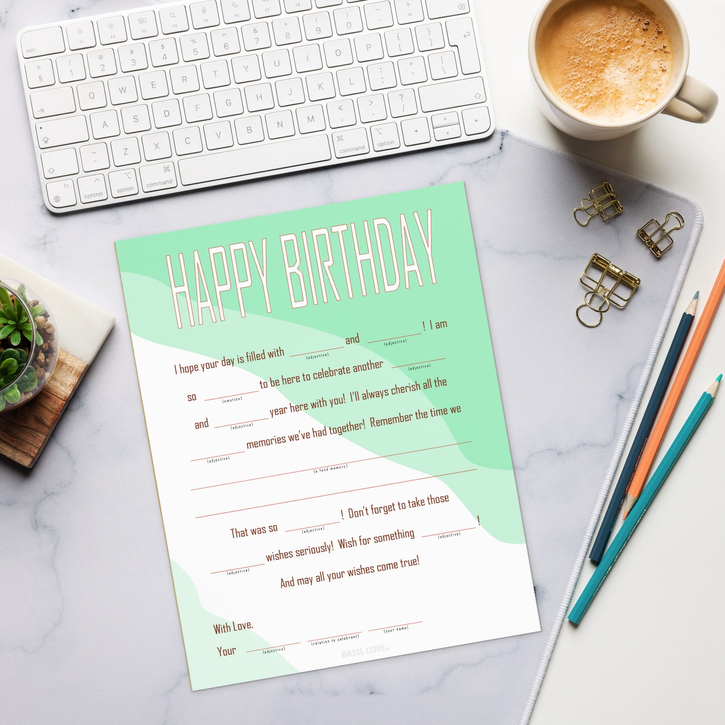 Birthday Ad Lib Notepad