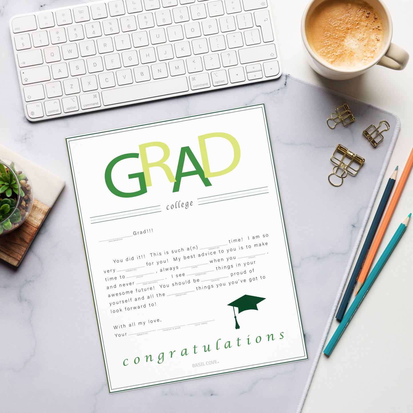 Grad College Ad Lib Notepad