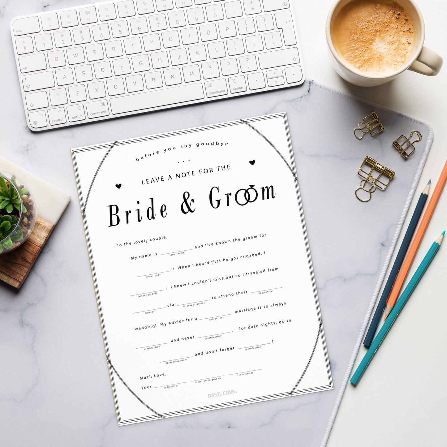 Wedding Groom Relative Ad Lib Notepad