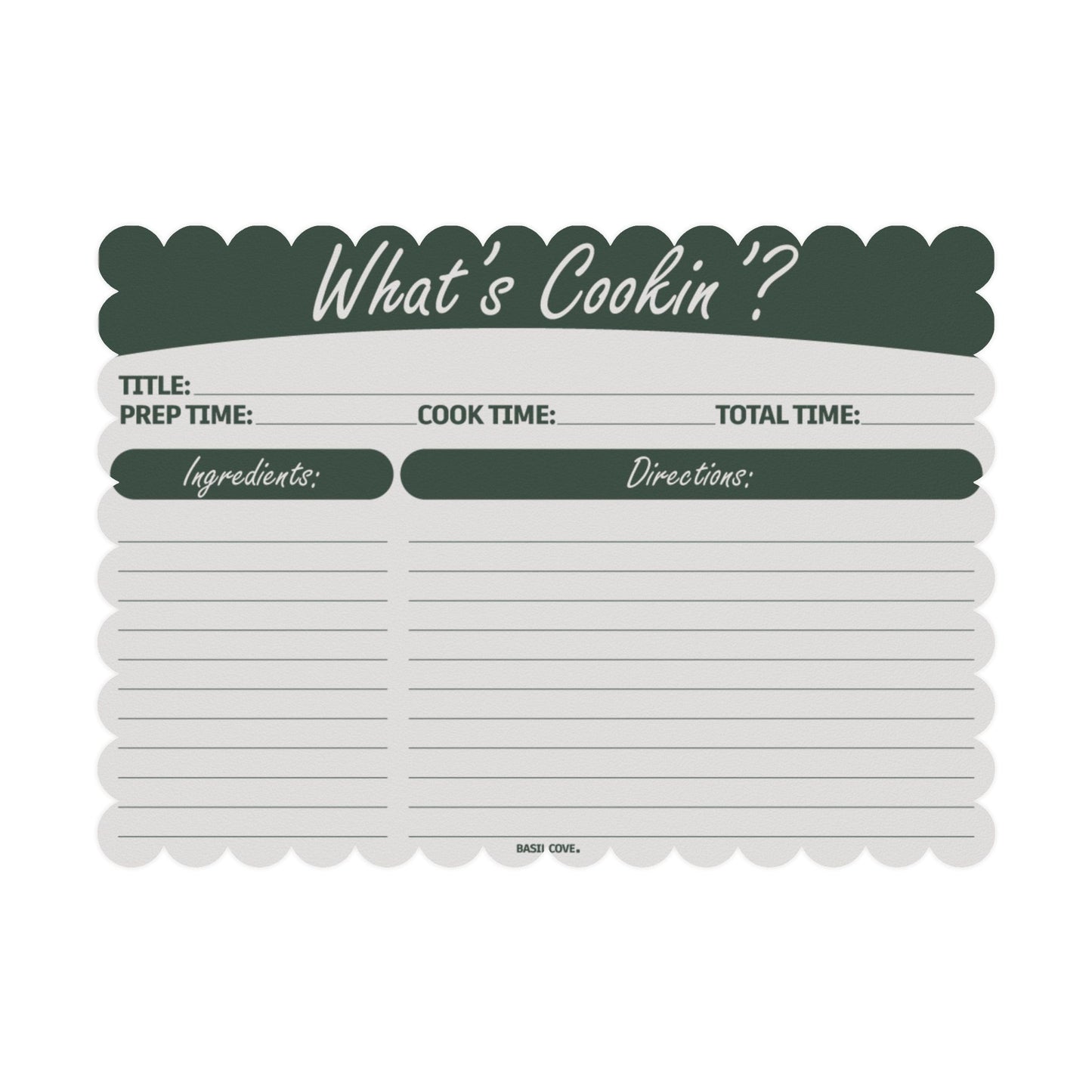 Recipe Log Note Card