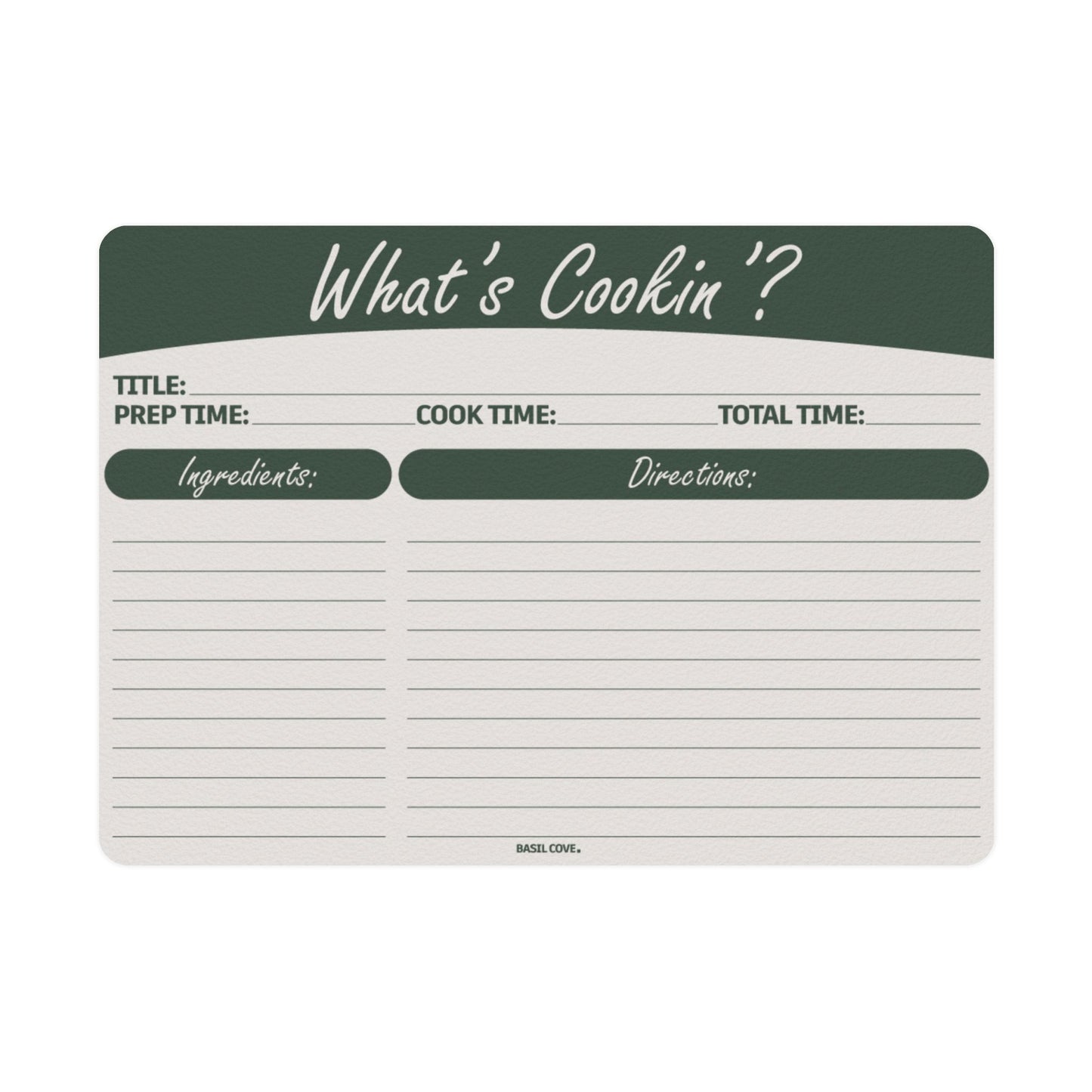 Recipe Log Note Card