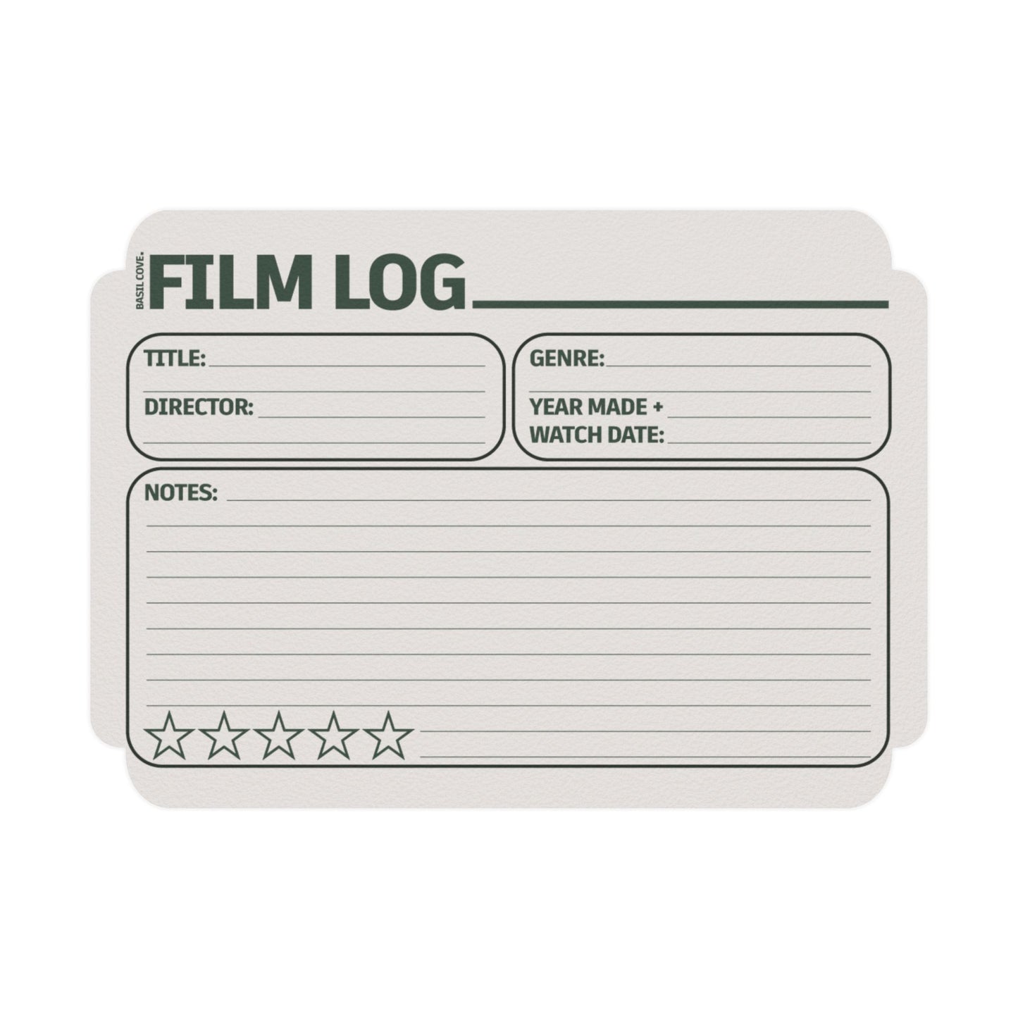 Film Log Note Card