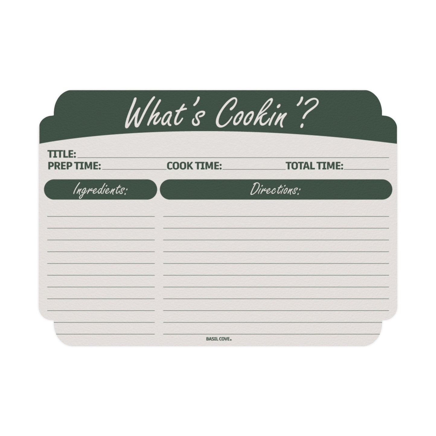 Recipe Log Note Card