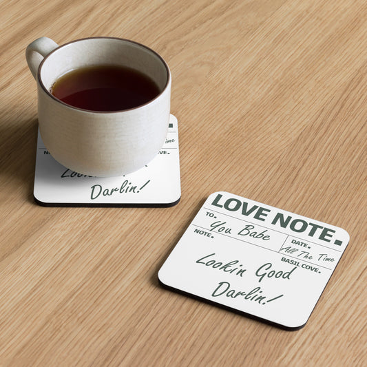 Love Note Cork-Back Coaster