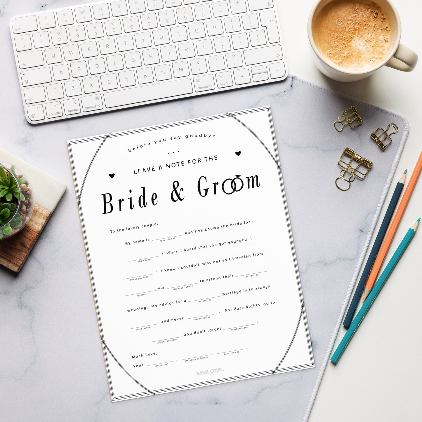 Wedding Bride Relative Ad Lib Notepad